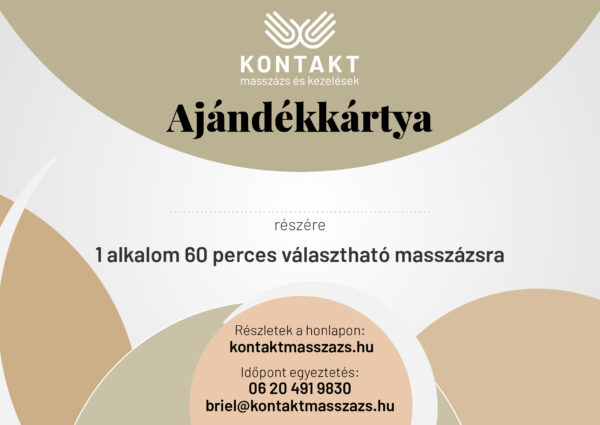 ajandekkartya 2025-1 Ajándékkártya, 1 alkalom, 60perc